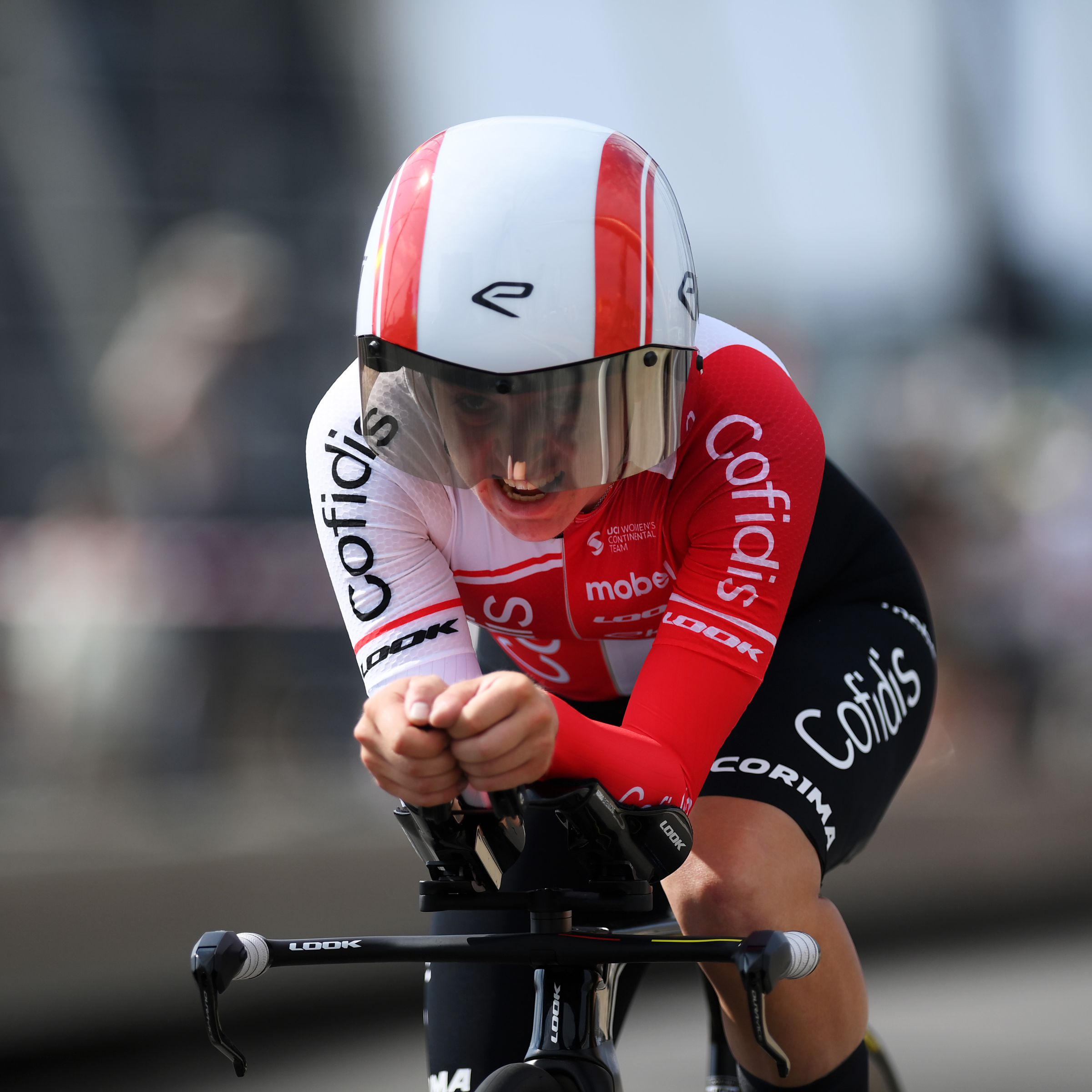 Nikola Noskova of Czech Republic and Cofidis Women Team sprints during the 3rd Tour de France Femmes 2024, Stage 3 a 67.9km individual time trial stage from Rotterdam to Rotterdam / #UCIWWT / on August 13, 2024 in Rotterdam, Netherlands.