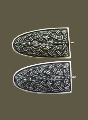 Viking Bead Chain Finial Brooches