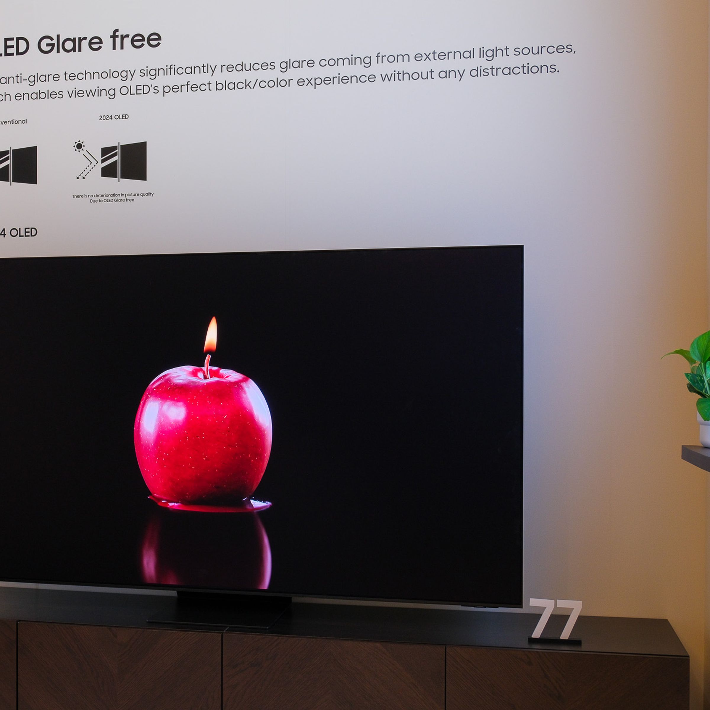 A photo of Samsung’s glare-free OLED TV.