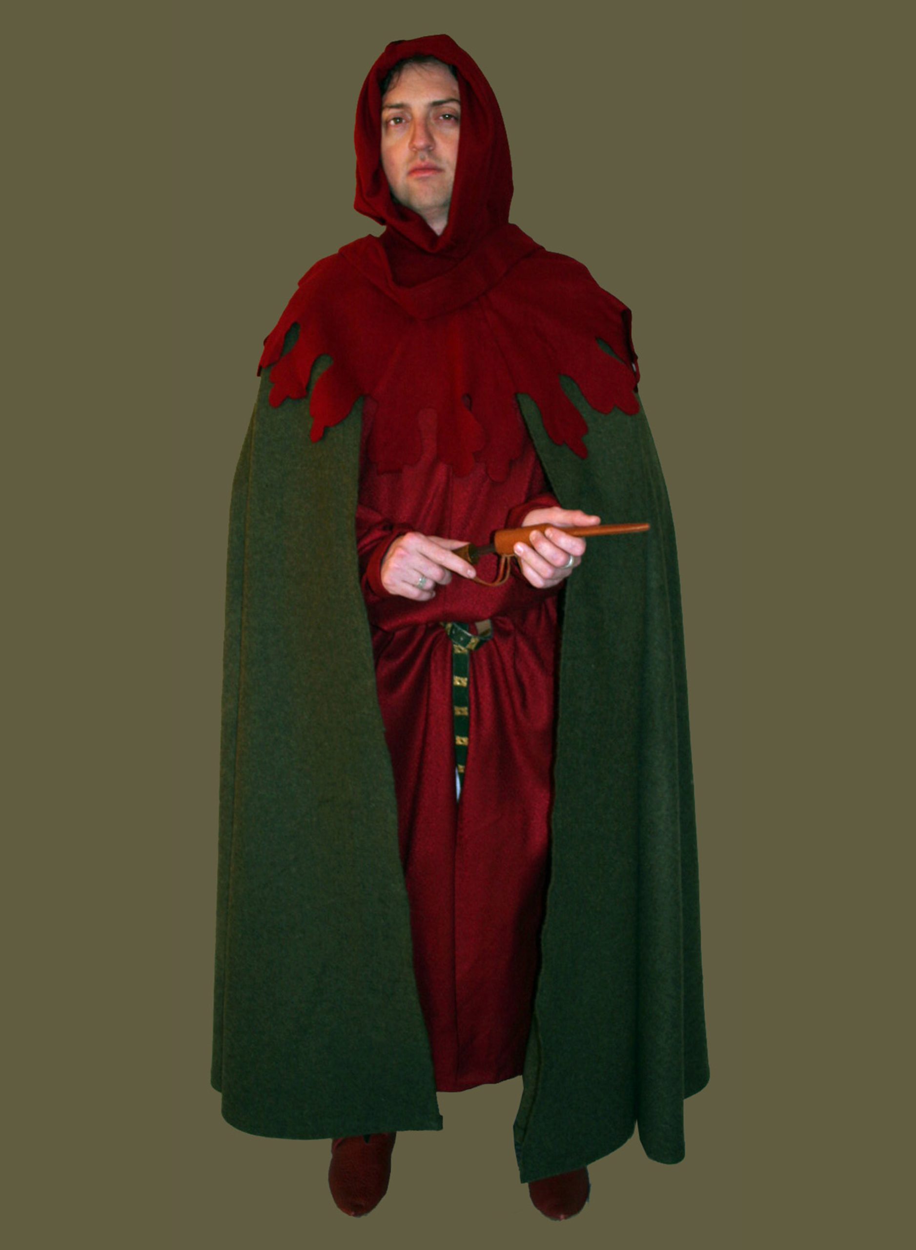 halfcircloak_OliveWool_BurgundyHood2