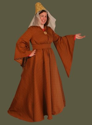 Medieval Women’s Wool Houppelande Full Wardrobe