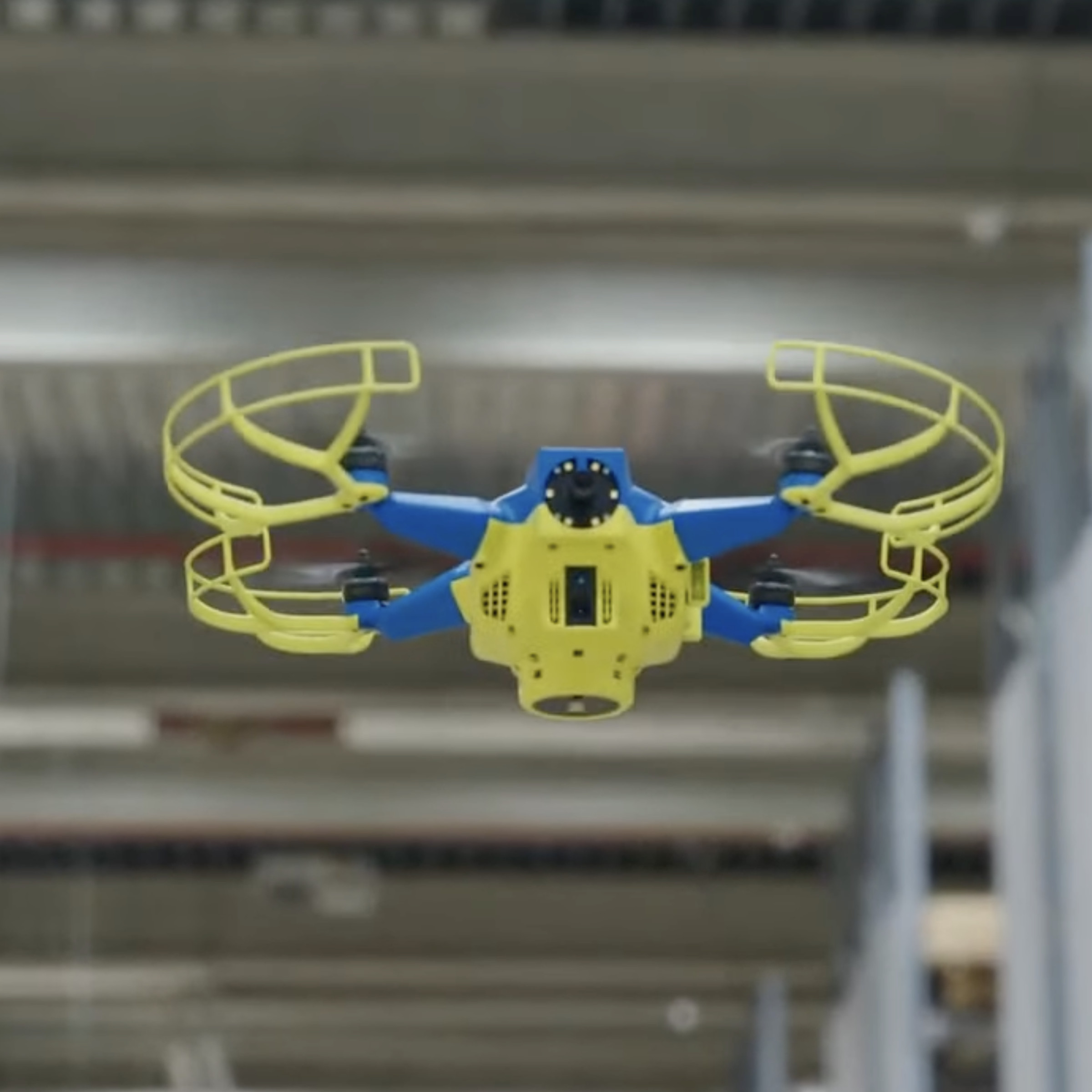 An image showing an Ikea drone in a warehouse