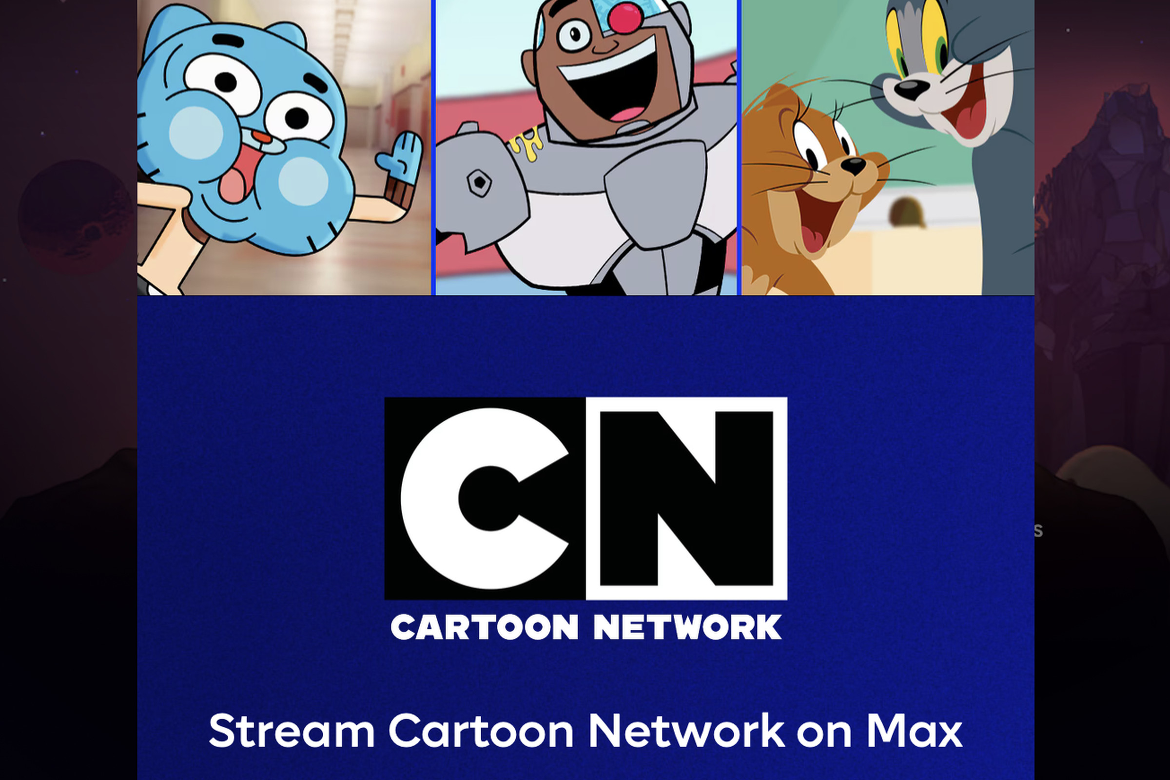 A screenshot from the Cartoon Network website showing part of the message that points to Max.