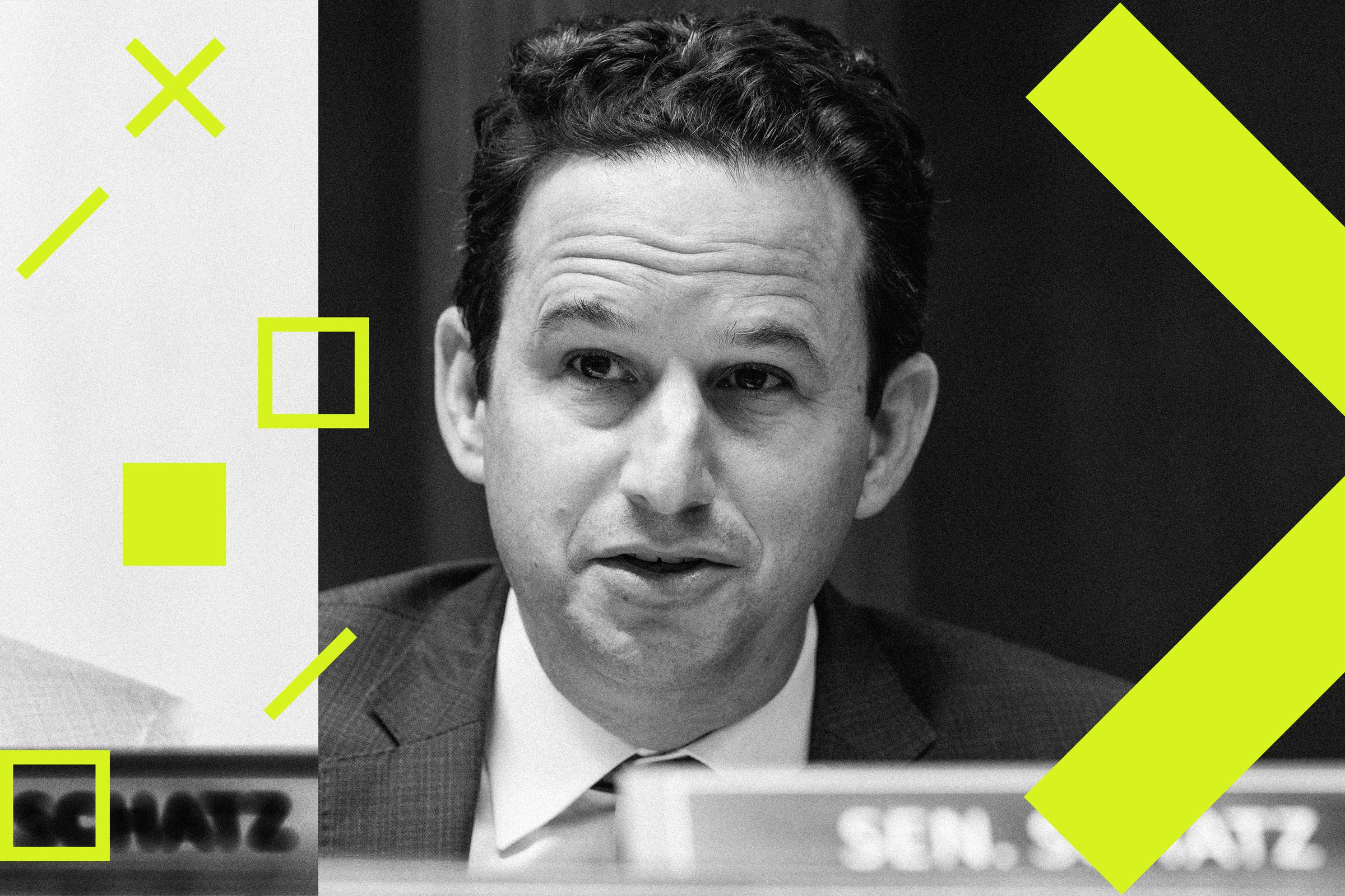 A portrait of Sen. Brian Schatz of Hawaii.