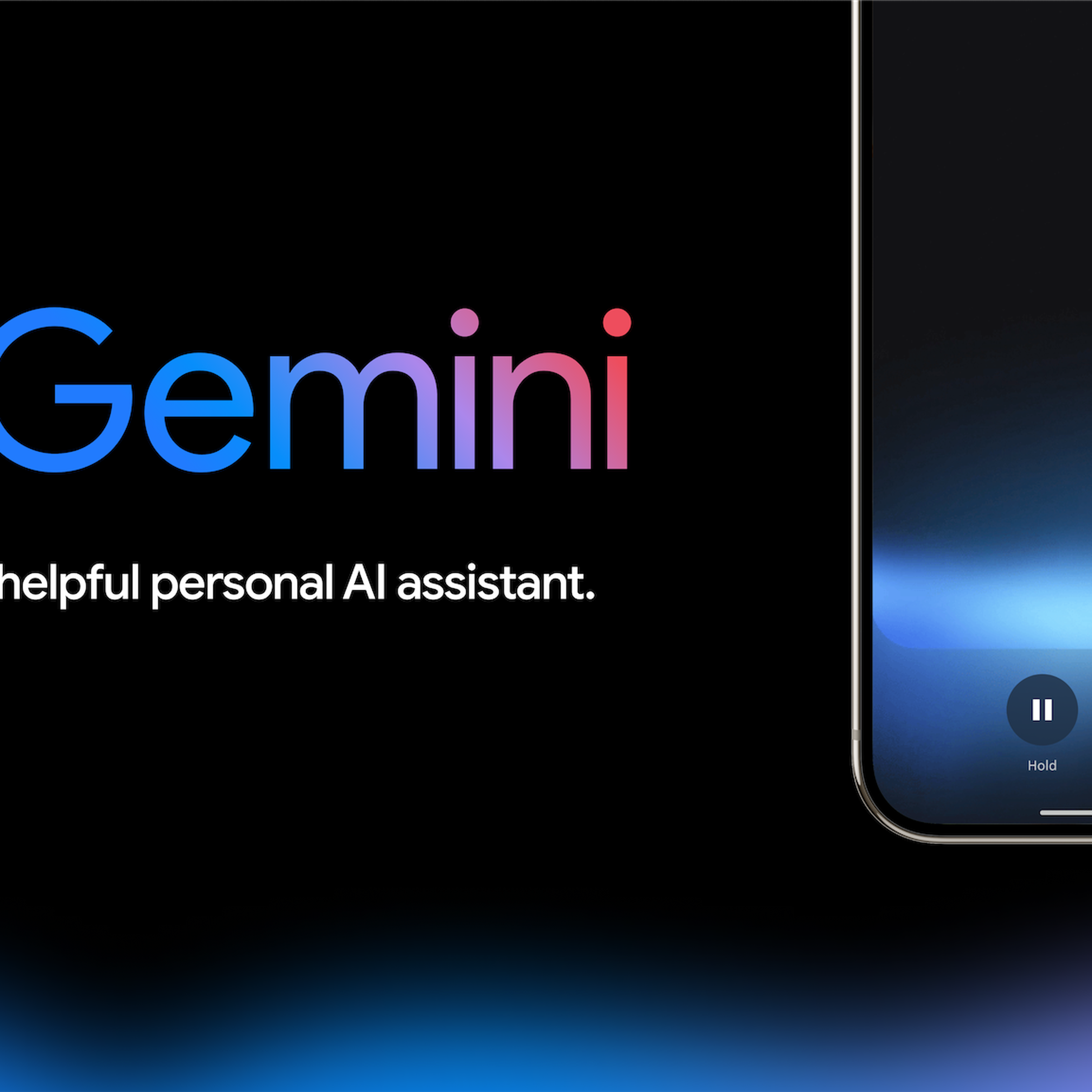 A Gemini logo with Gemini Live screen on a phone next to it.